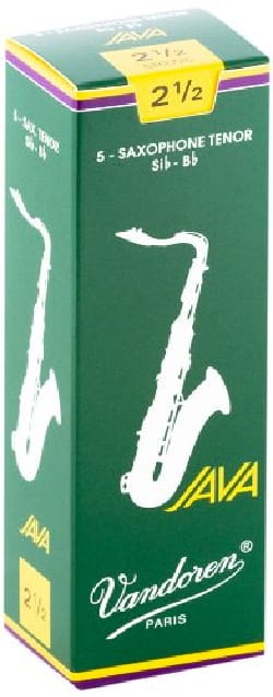 5 anches VANDOREN série JAVA pour SAXOPHONE TENOR force 2,5