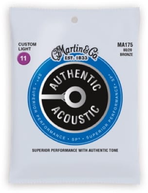 JEU de Cordes pour Guitare MARTIN Authentic Bronze Custom light - 11-52