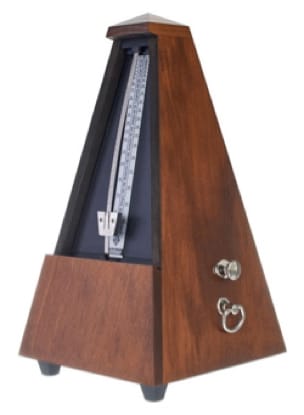 Métronome WITTNER : en BOIS de NOYER BRILLANT - Avec sonnerie