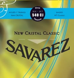 JEU de Cordes pour Guitare SAVAREZ CRISTAL CLASSIC BLEU tension forte