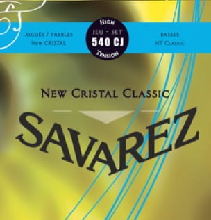 JEU de Cordes pour Guitare SAVAREZ CRISTAL CLASSIC BLEU tension forte