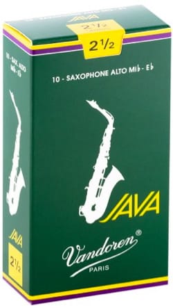 Boite de 10 anches VANDOREN série JAVA pour SAXOPHONE ALTO force 2,5