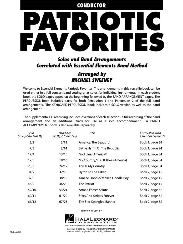 Patriotic Favorites Partition ENSEMBLES, BANDS