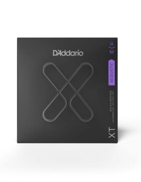JEU de Cordes D'ADDARIO XT Acoustic 80/20 Bronze, Custom Light, 11-52