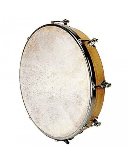 TAMBOURIN FUZEAU en peau naturelle 25 cm avec mailloche