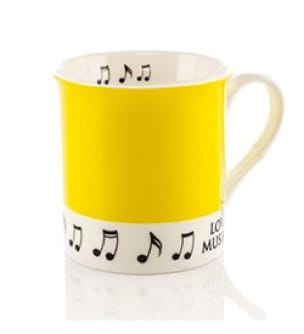 Mug - Tasse Jaune Love music Cadeaux - Musique Accessoire