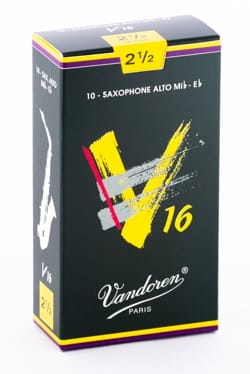 Boite de 10 anches VANDOREN série V16 pour SAXOPHONE ALTO force 2,5