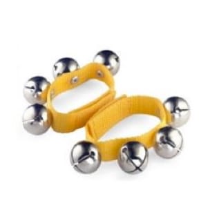 Bracelet jaune en nylon - 4 Grelots Jeu Musical pour enfant Accessoire