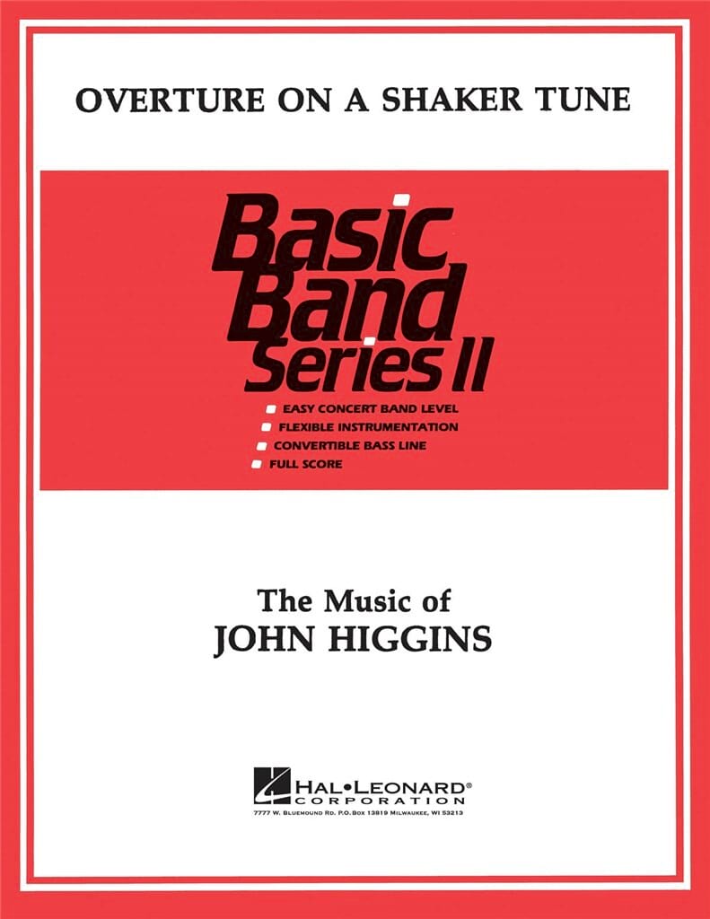 Overture on a Shaker Tune Higgins John Partition ENSEMBLES, BANDS