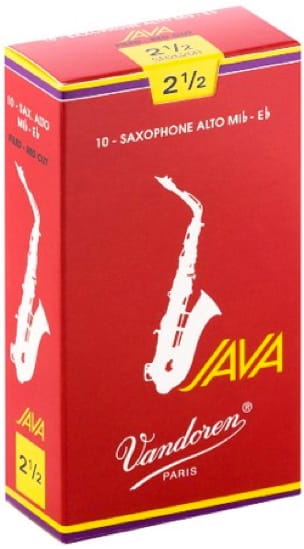 Boite de 10 anches VANDOREN série JAVA RED pour SAXOPHONE ALTO force 2,5