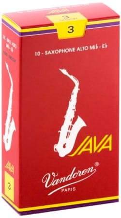 Boite de 10 anches VANDOREN série JAVA RED pour SAXOPHONE ALTO force 3
