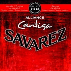 JEU de Cordes pour Guitare SAVAREZ CANTIGA ALLIANCE ROUGE tension normal