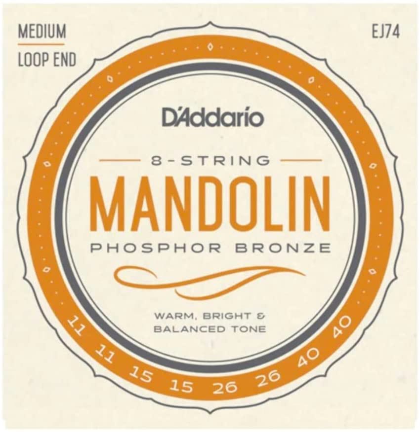 Jeu de cordes Mandoline D'Addario Medium, tirant 11-40