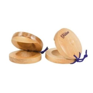 Paire de CASTAGNETTES en bois naturel - FUZEAU