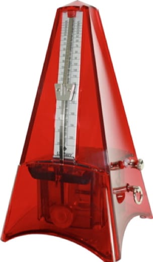 Métronome WITTNER : Plastique ROUGE transparent - Sans sonnerie