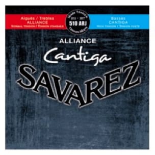 JEU de Cordes pour Guitare SAVAREZ CANTIGA ALLIANCE BLEU / ROUGE tension mixte