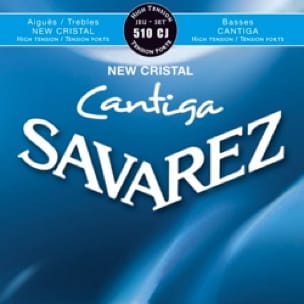 JEU de Cordes pour Guitare SAVAREZ CANTIGA NEW CRISTAL BLEU tension forte