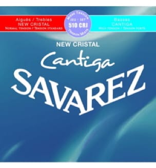 JEU de Cordes pour Guitare SAVAREZ CANTIGA NEW CRISTAL BLEU / ROUGE tension mi