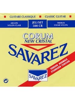 JEU de Cordes pour Guitare SAVAREZ NEW CRISTAL CORUM ROUGE tension normal