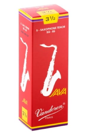 5 anches VANDOREN série JAVA RED pour SAXOPHONE TENOR force 3,5