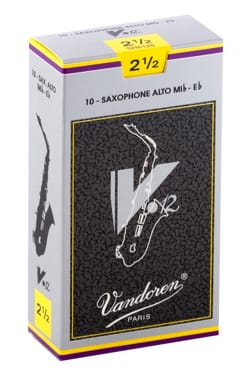 Boite de 10 anches VANDOREN série V12 pour SAXOPHONE ALTO force 2,5