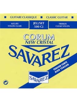 JEU de Cordes pour Guitare SAVAREZ NEW CRISTAL CORUM BLEU tension forte