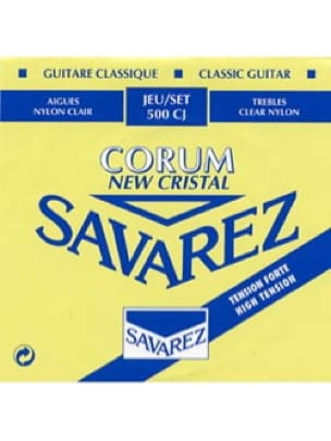 JEU de Cordes pour Guitare SAVAREZ NEW CRISTAL CORUM BLEU tension forte