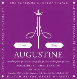 JEU de Cordes pour Guitare AUGUSTINE bleu regal tirant fort