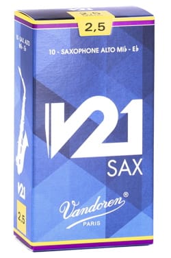 Boite de 10 anches VANDOREN série V21 pour SAXOPHONE ALTO force 2,5