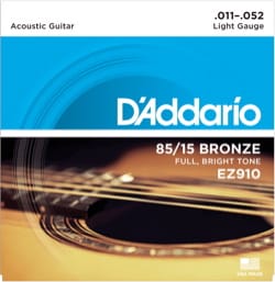 Jeu de Cordes D'ADDARIO EZ910 - Light 11-52 - GUITARE FOLK