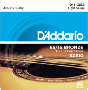Jeu de Cordes D'ADDARIO EZ910 - Light 11-52 - GUITARE FOLK