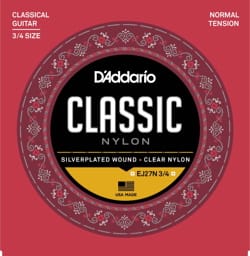 JEU de Cordes D'ADDARIO CLASSIC NYLON 3/4 - Tirant NORMAL