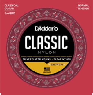 JEU de Cordes D'ADDARIO CLASSIC NYLON 3/4 - Tirant NORMAL