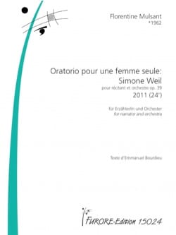 Oratorio pour une femme seule, pour récitant et orchestre opus 39