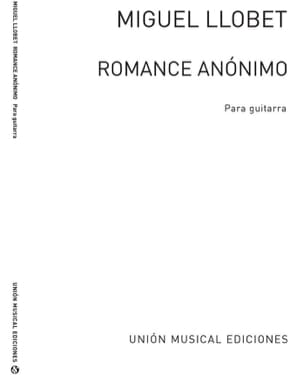 Romance Anonimo Miguel Llobet Partition Guitare