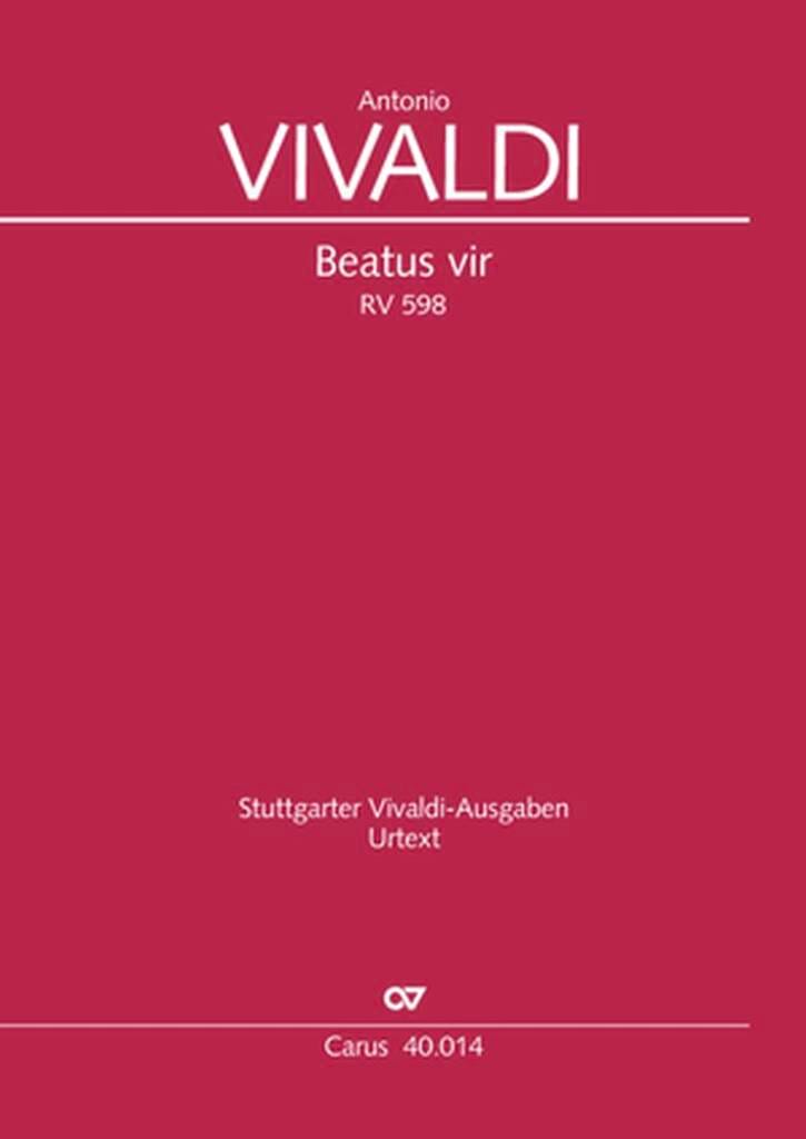 Beatus Vir RV 598 VIVALDI Partition Grand format