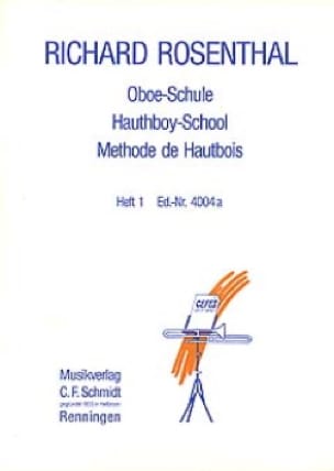 Méthode de hautbois - Volume 1 Richard Rosenthal Partition Hautbois