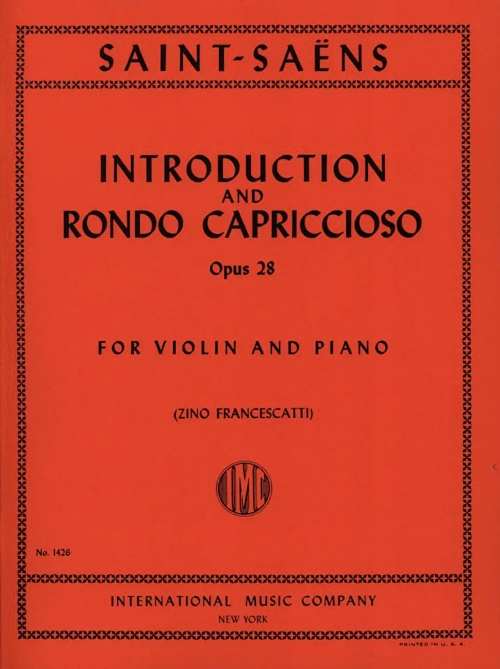 Introduction And Rondo Capriccioso SAINT-SAËNS Partition Violon