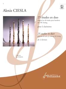 25 Etudes en duo Alexis Ciesla Partition Clarinette