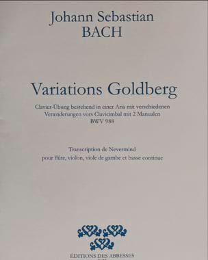 BACH - Variations Goldberg - Nevermind - Partition - di-arezzo.co.uk