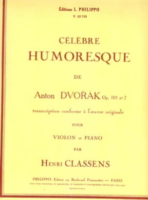 Humoresque op. 101 n° 7 DVORAK Partition Violon