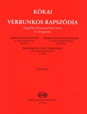 Verbunkos Rhapsody Rezso Kokaï Partition Violon