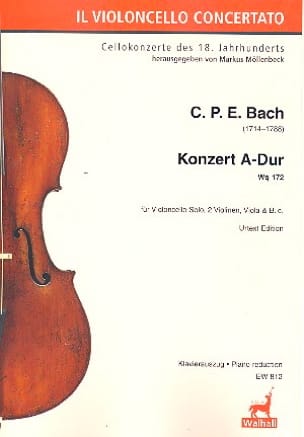Konzert fur Violoncello A-Dur Wq 172 - Klavierauszug