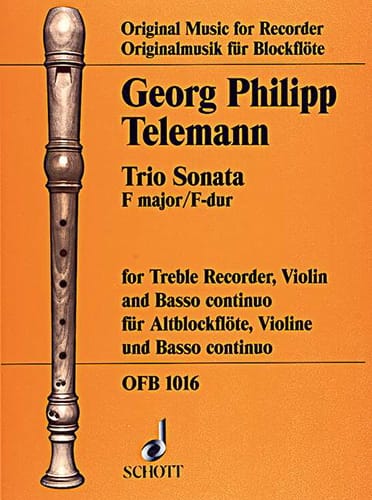 Trio Sonata F-Dur - Alblockflöte Violine Bc TELEMANN Partition
