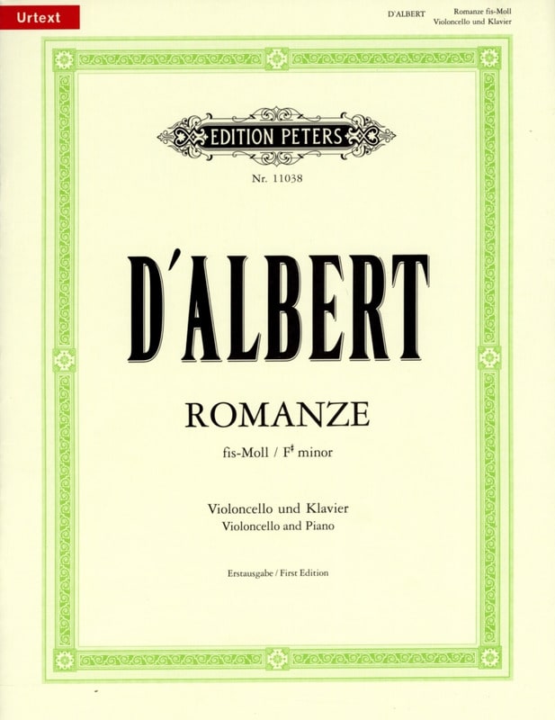 Romance En Fa Dièse Mineur Eugène D'albert Partition Violoncelle