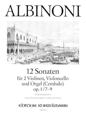 12 Sonates Vol.3 - Op.1 N°7-9 ALBINONI Partition Quatuors