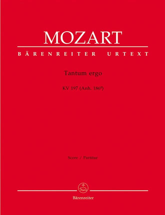 Tantum ergo KV 197 - Partitur MOZART Partition Grand format