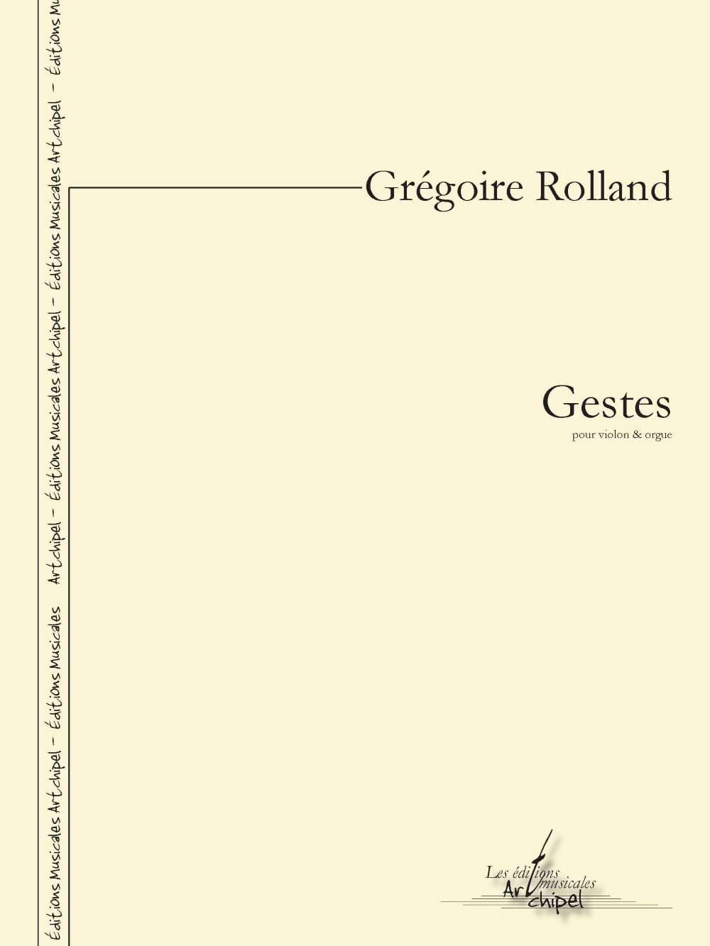 Gestes Grégoire Rolland Partition