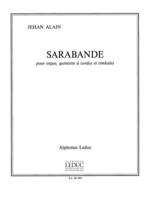 Jehan Alain - Sarabande - Orgue-Quintette à Cordes-Timbales - Partition - di-arezzo.fr