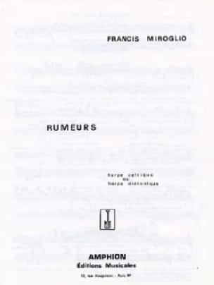 Rumeurs Francis Miroglio Partition Harpe